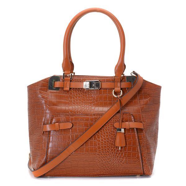 michael kors stor blake brun crocodile-pregede skinn satchel Lavpris Rimelig btnd7